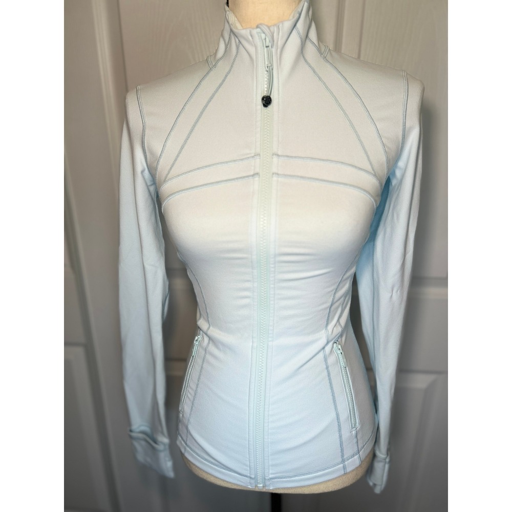 Lululemon Define Jacket Luon 4 Powder Blue Full Zip Slim Fit LW3HN7S Activewear‎
